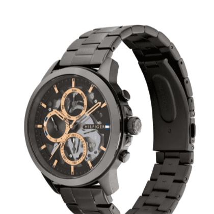  Shop Authentic Tommy Hilfiger Henry Chronograph Grey Dial Grey Steel Strap Watch For Men - 1710479 - Luxxuri