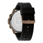  Shop Authentic Tommy Hilfiger Luca Chronograph Black Dial Black Rubber Strap Watch For Men - 1710491 - Luxxuri