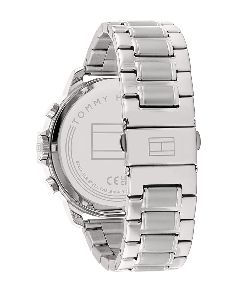  Shop Authentic Tommy Hilfiger Luca Chronograph Blue Dial Silver Steel Strap Watch For Men - 1710492 - Luxxuri