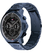  Shop Authentic Tommy Hilfiger Luca Chronograph Grey Dial Blue Steel Strap Watch For Men - 1710493 - Luxxuri