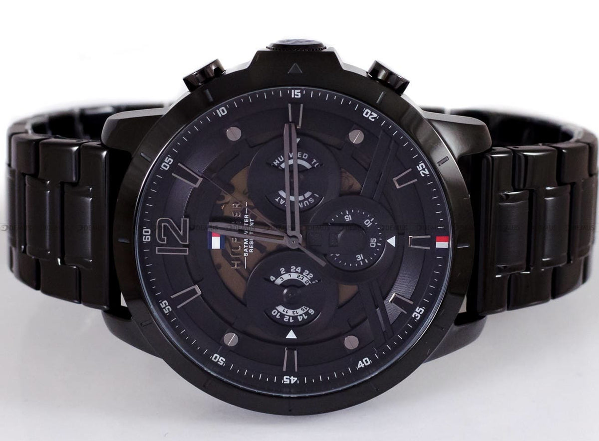  Shop Authentic Tommy Hilfiger Classic Chronograph Black Dial Black Steel Strap Watch For Men - 1710494 - Luxxuri