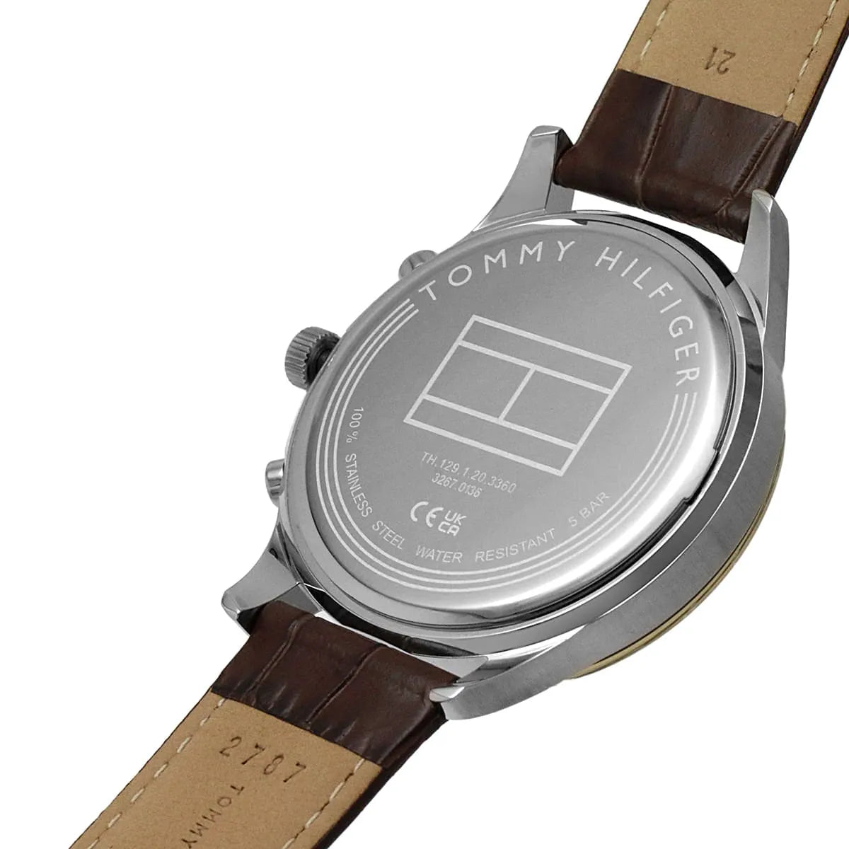  Shop Authentic Tommy Hilfiger Weston Chronograph Silver Dial Brown Leather Strap Watch For Men - 1710501 - Luxxuri