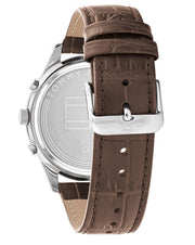  Shop Authentic Tommy Hilfiger Weston Chronograph Silver Dial Brown Leather Strap Watch For Men - 1710501 - Luxxuri