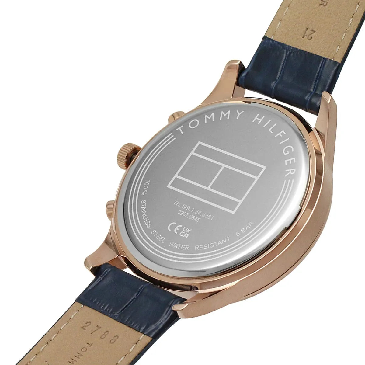  Shop Authentic Tommy Hilfiger Weston Chronograph Blue Dial Blue Leather Strap Watch For Men - 1710503 - Luxxuri