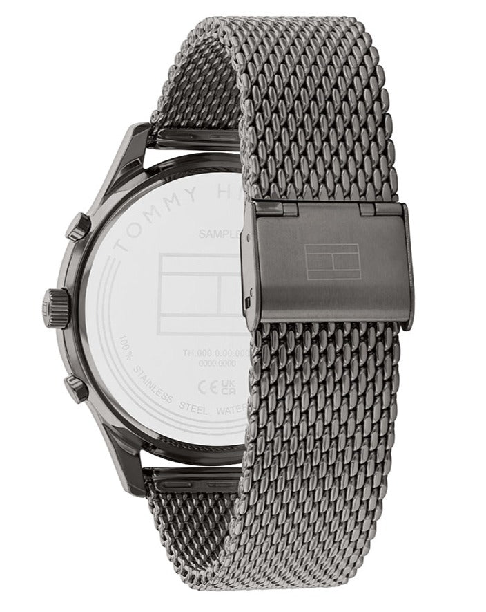  Shop Authentic Tommy Hilfiger Weston Chronograph Grey Dial Grey Mesh Bracelet Watch For Men - 1710506 - Luxxuri