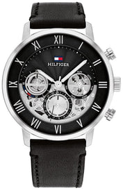  Shop Authentic Tommy Hilfiger Legend Chronograph Black Dial Black Leather Strap Watch For Men - 1710565 - Luxxuri