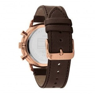  Shop Authentic Tommy Hilfiger Legend Analog Black Dial Brown Leather Strap Watch For Men - 1710566 - Luxxuri