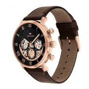  Shop Authentic Tommy Hilfiger Legend Analog Black Dial Brown Leather Strap Watch For Men - 1710566 - Luxxuri