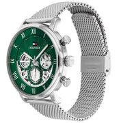  Shop Authentic Tommy Hilfiger Legend Chronograph Green Dial Silver Mesh Bracelet Watch For Men - 1710567 - Luxxuri