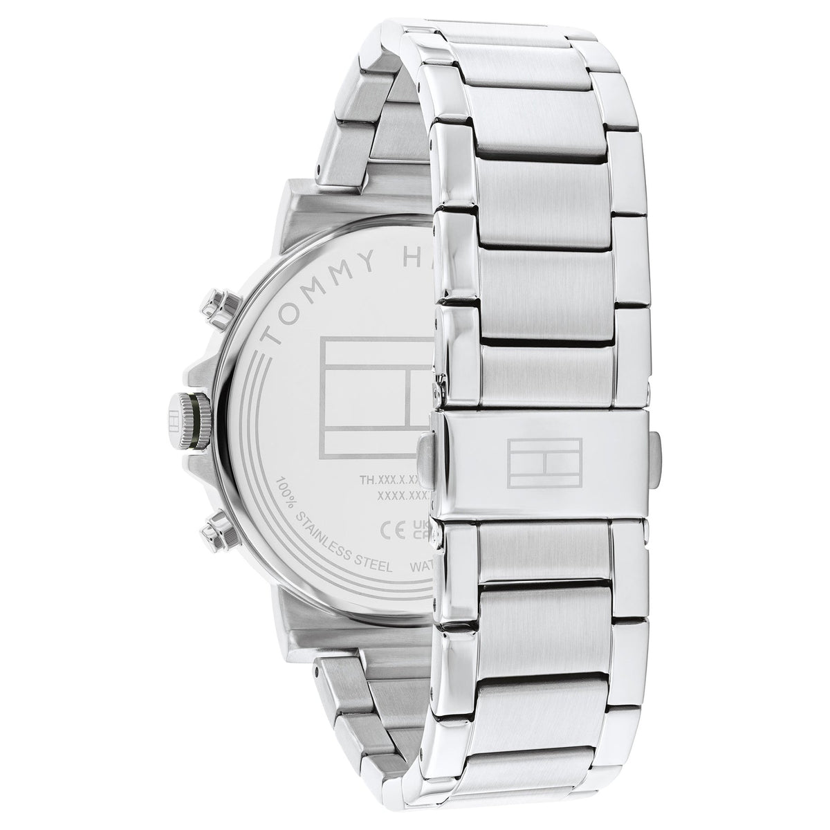  Shop Authentic Tommy Hilfiger Tyson Chronograph Green Dial Silver Steel Strap Watch For Men - 1710587 - Luxxuri