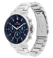  Shop Authentic Tommy Hilfiger Tyson Chronograph Blue Dial Silver Steel Strap Watch For Men - 1710588 - Luxxuri