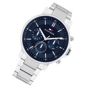  Shop Authentic Tommy Hilfiger Tyson Chronograph Blue Dial Silver Steel Strap Watch For Men - 1710588 - Luxxuri