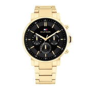  Shop Authentic Tommy Hilfiger Tyson Chronograph Black Dial Gold Steel Strap Watch For Men - 1710589 - Luxxuri