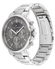  Shop Authentic Tommy Hilfiger Tyson Chronograph Grey Dial Silver Steel Strap Watch For Men - 1710604 - Luxxuri