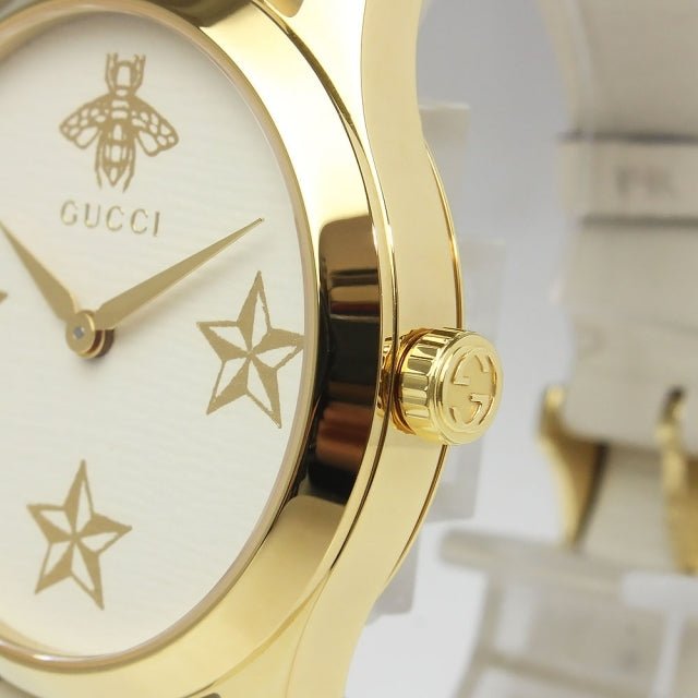  Shop Authentic Gucci G Timeless White Dial White Leather Strap Watch For Women - YA1264096 - Luxxuri