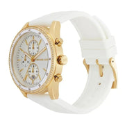  Shop Authentic Michael Kors Hadyn Chronograph White Dial White Rubber Strap Watch for Women - MK7484 - Luxxuri