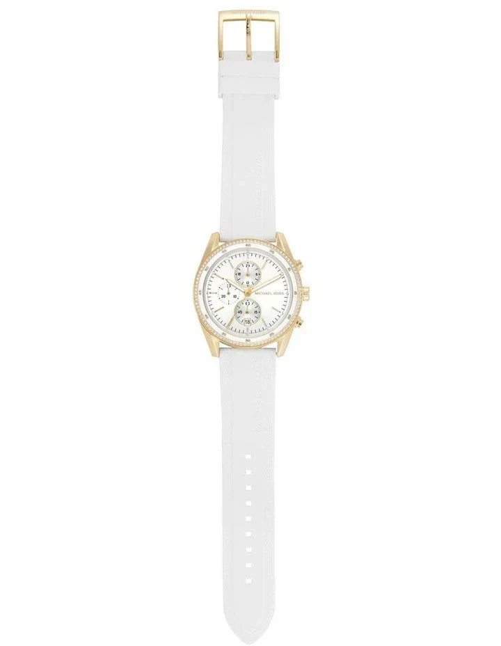  Shop Authentic Michael Kors Hadyn Chronograph White Dial White Rubber Strap Watch for Women - MK7484 - Luxxuri
