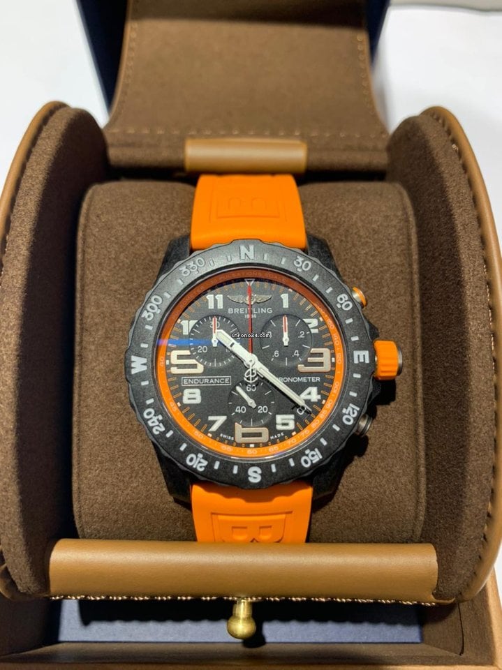  Shop Authentic Breitling Endurance Pro Black Dial Orange Rubber Strap Watch for Men - X82310A51B1S1 - Luxxuri