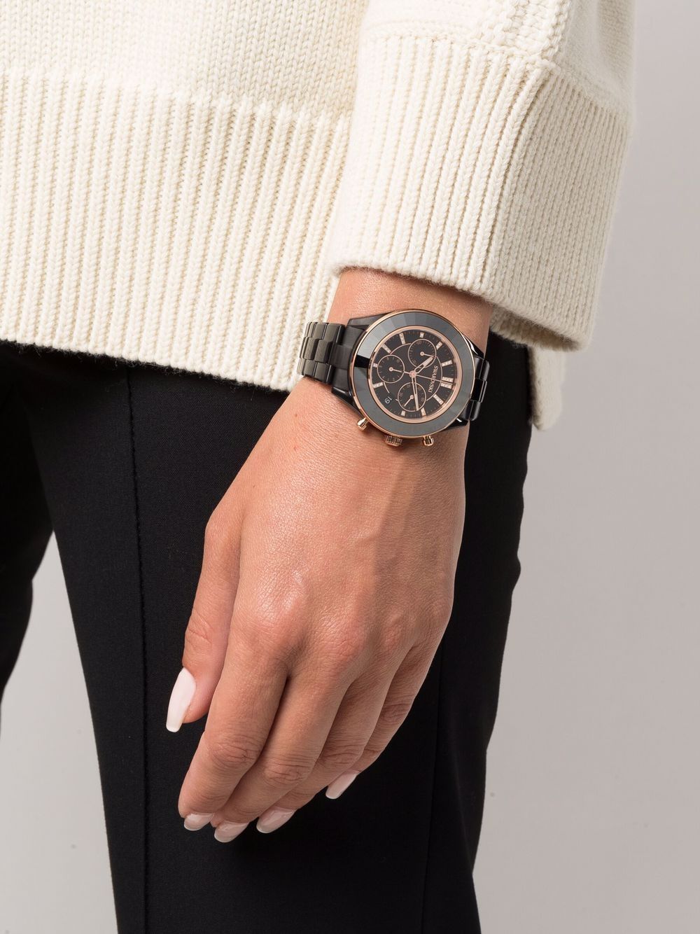  Shop Authentic Swarovski Octea Lux Sport Black Dial Black Steel Strap Unisex Watch - 5610472 - Luxxuri