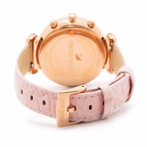  Shop Authentic Swarovski Passage Chrono Pink Dial Pink Leather Strap Watch for Women - 5580352 - Luxxuri