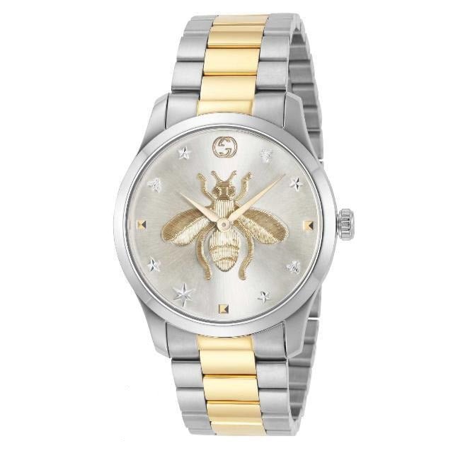  Shop Authentic Gucci G Timeless Silver Dial Two Tone Steel Strap Watch For Women - YA126599 - Luxxuri