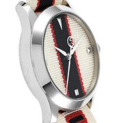  Shop Authentic Gucci G Timeless Quartz White Dial Two Tone NATO Strap Watch For Men - YA1264071 - Luxxuri