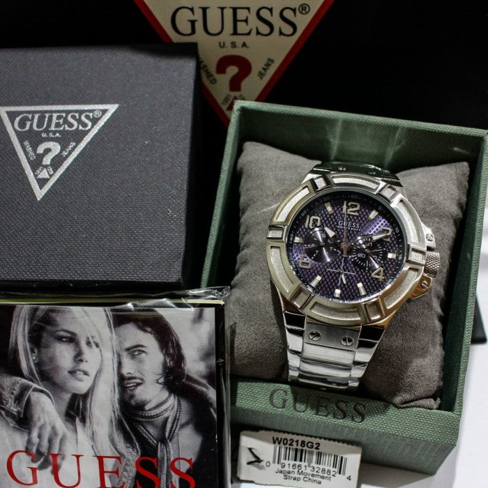  Shop Authentic Guess Rigor Quartz Black Dial Silver Steel Strap Watch For Men - W0218G2 - Luxxuri
