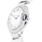  Shop Authentic Cartier Ballon Bleu De Cartier Diamonds White Dial Silver Steel Strap Watch for Women - W4BB0015 - Luxxuri