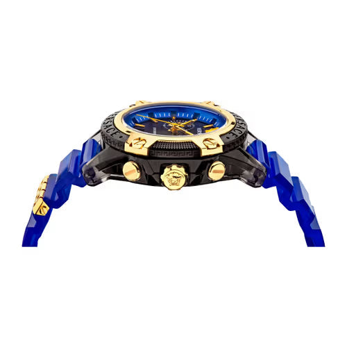  Shop Authentic Versace Icon Active Chronograph Black Dial Blue Rubber Strap Watch For Men  VEZ700521 - Luxxuri