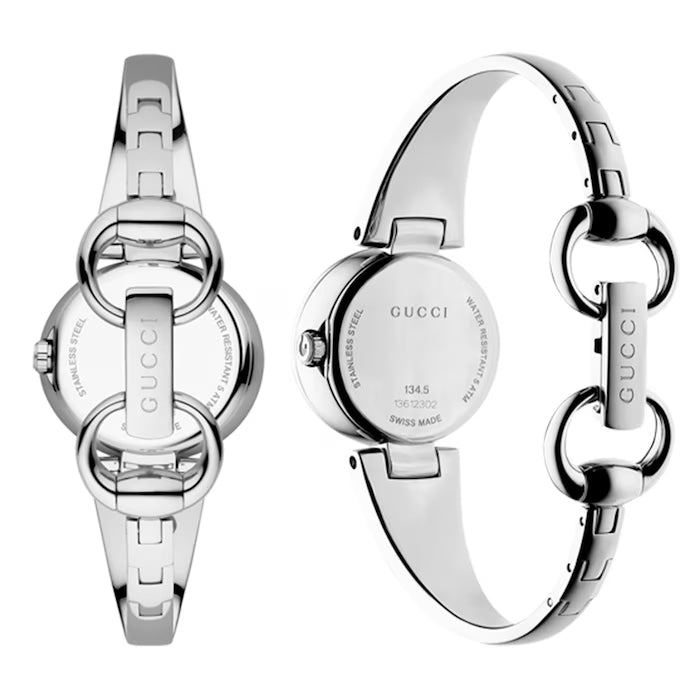  Shop Authentic Gucci Guccissima Quartz Diamonds Brown Dial Silver Steel Strap Watch For Women - YA134503 - Luxxuri