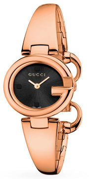  Shop Authentic Gucci Guccissima Collection Quartz Black Dial Rose Gold Steel Strap Watch For Women - YA134509 - Luxxuri