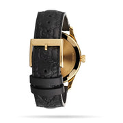  Shop Authentic Gucci G Timeless Quartz Black Dial Black Leather Strap Watch For Women - YA1264034A - Luxxuri