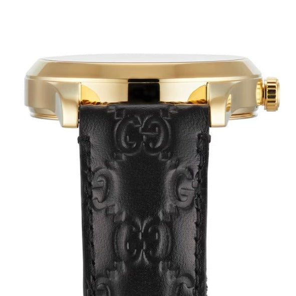  Shop Authentic Gucci G Timeless Quartz Black Dial Black Leather Strap Watch For Women - YA1264034A - Luxxuri
