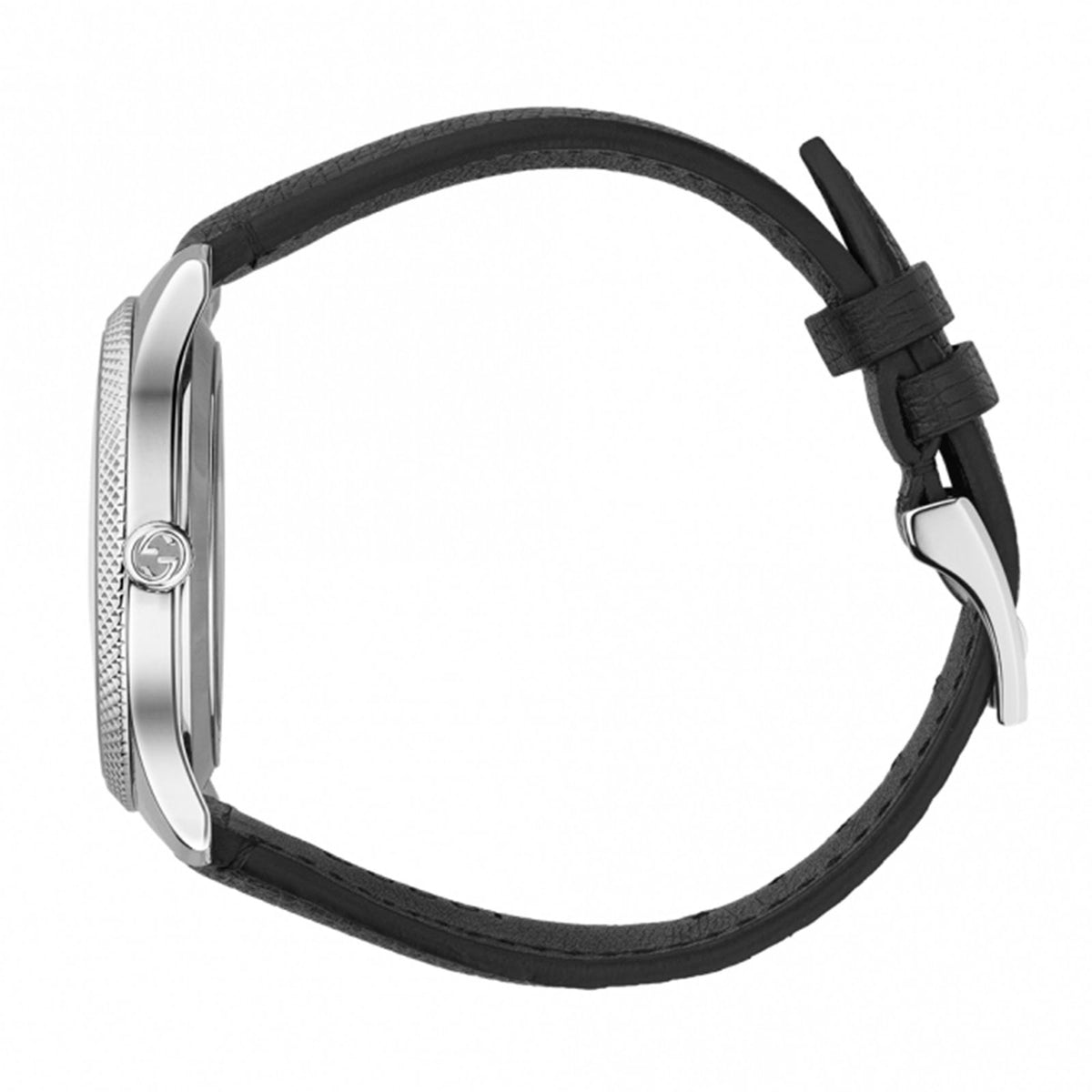  Shop Authentic Gucci G Timeless Eryx Silver Dial Black Leather Strap Watch For Men - YA126338 - Luxxuri