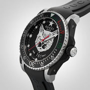  Shop Authentic Gucci Dive Feline Black Dial Black Rubber Strap Watch For Men - YA136320 - Luxxuri