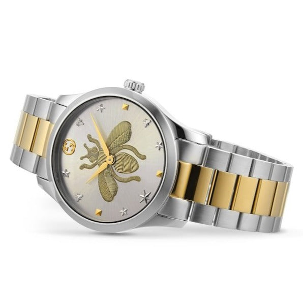  Shop Authentic Gucci G Timeless Silver Dial Two Tone Steel Strap Watch For Women - YA1264131 - Luxxuri