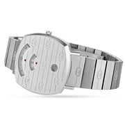  Shop Authentic Gucci Grip Quartz Silver Dial Silver Steel Strap Watch For Women - YA157401 - Luxxuri