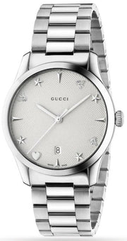  Shop Authentic Gucci G Timeless White Dial Silver Steel Strap Watch For Women - YA1264028A - Luxxuri