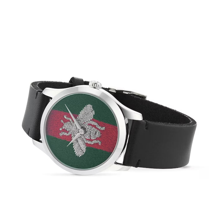  Shop Authentic Gucci G Timeless Quartz Green & Red Dial Black Leather Strap Watch For Men - YA1264149 - Luxxuri