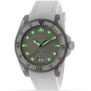  Shop Authentic Gucci Dive Quartz White Dial White Rubber Strap Watch For Men - YA136337 - Luxxuri