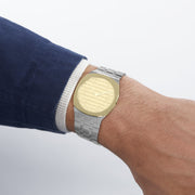  Shop Authentic Gucci 25H Quartz Gold Dial Silver Steel Strap Watch for Men - YA163405 - Luxxuri