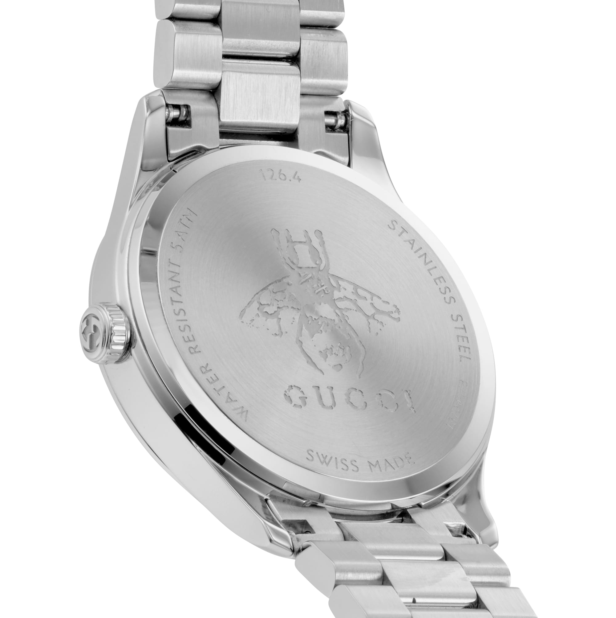  Shop Authentic Gucci G Timeless Quartz Gold Dial Silver Steel Strap Watch for Women - YA1265035 - Luxxuri