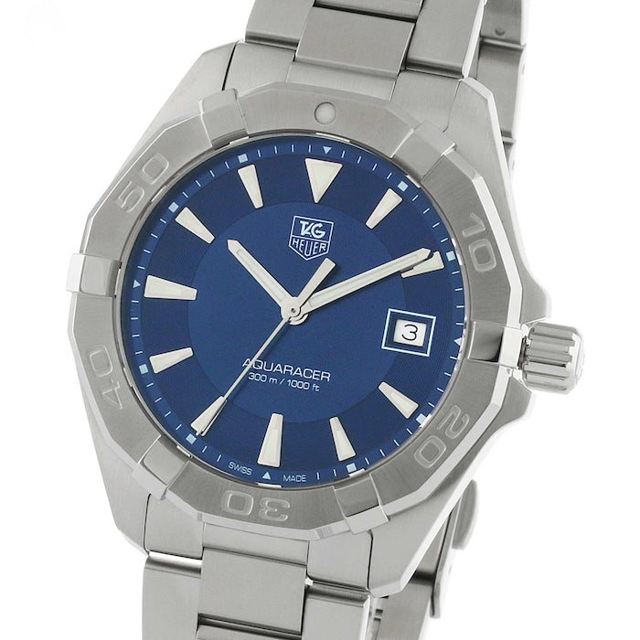  Shop Authentic Tag Heuer Aquaracer Quartz Blue Dial Silver Steel Strap Watch for Men - WAY1112.BA0928 - Luxxuri