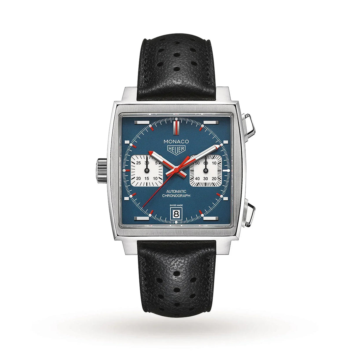  Shop Authentic Tag Heuer Monaco Automatic Chronograph Blue Dial Black Leather Strap Watch for Men - CAW211P.FC6356 - Luxxuri