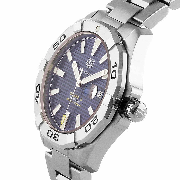 Shop Authentic Tag Heuer Aquaracer Calibre 5 Automatic Blue Dial Silver Steel Strap Watch for Men - WAY2012.BA0927 - Luxxuri