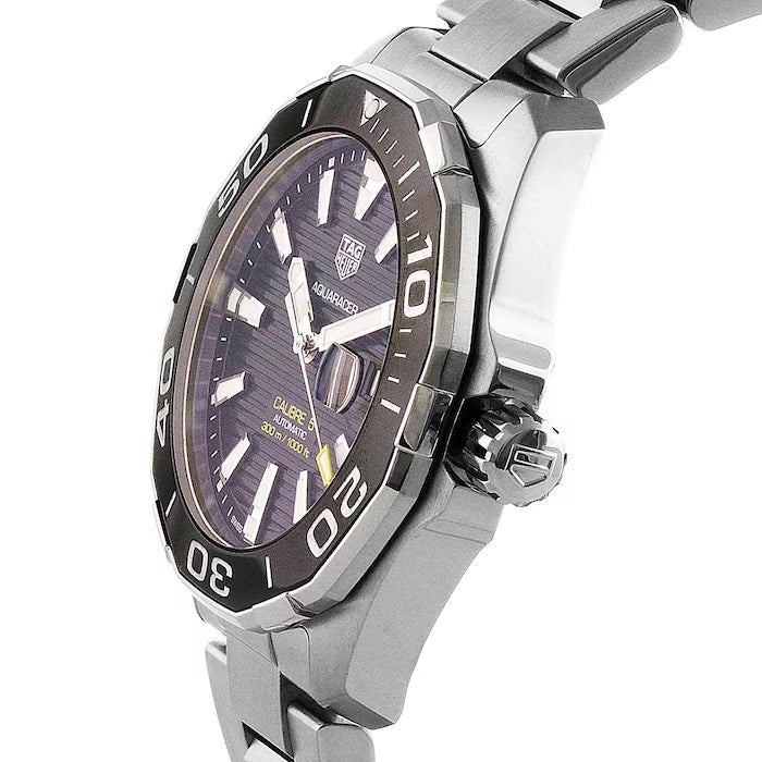  Shop Authentic Tag Heuer Aquaracer Caliber 5 Black Dial Silver Steel Strap Watch for Men - WAY201A .BA0927 - Luxxuri