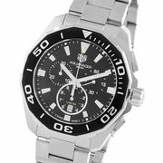  Shop Authentic Tag Heuer Aquaracer Quartz Chronograph Black Dial Silver Steel Strap Watch for Men - CAY111A.BA0927 - Luxxuri