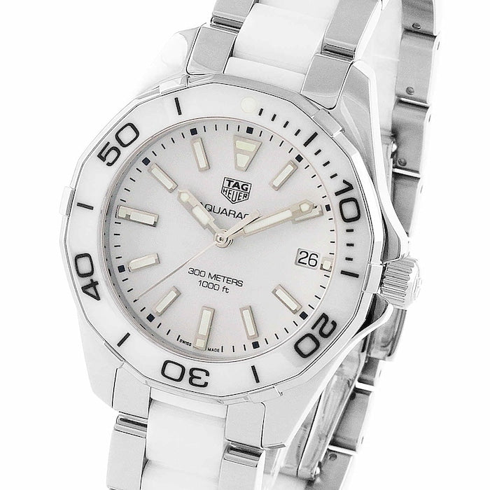  Shop Authentic Tag Heuer Aquaracer Quartz White Dial Two Tone Steel Strap Watch Women - WAY131B.BA0914 - Luxxuri