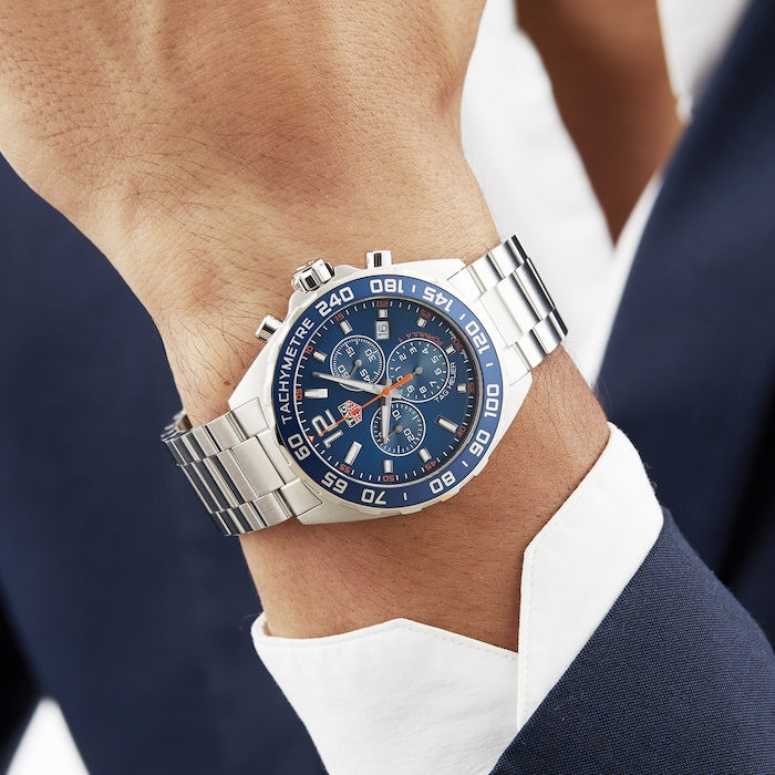  Shop Authentic Tag Heuer Formula 1 Chronograph Blue Dial Silver Steel Strap Watch for Men - CAZ1014.BA0842 - Luxxuri