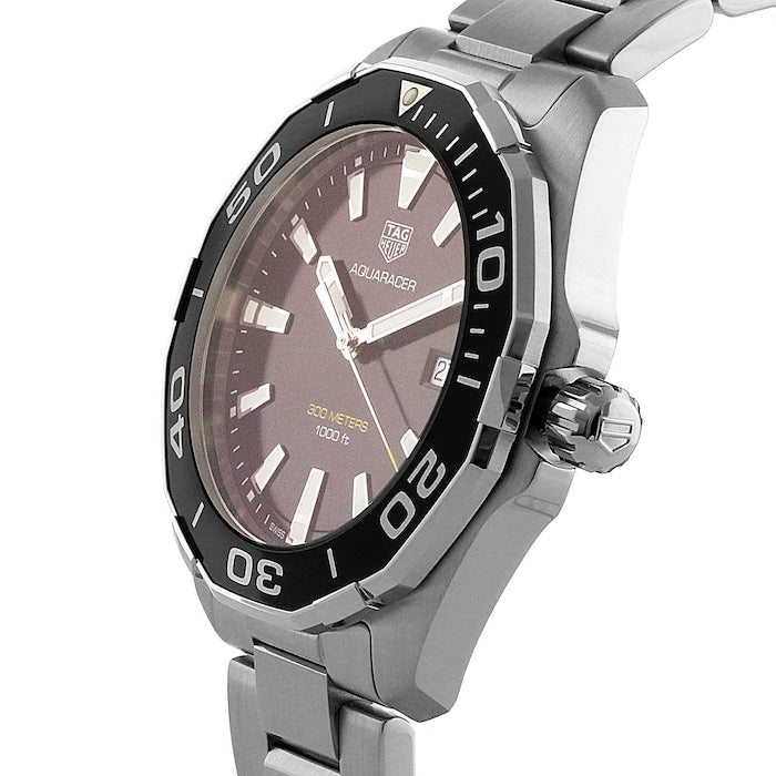  Shop Authentic Tag Heuer Aquaracer Quartz Black Dial Silver Steel Strap Watch for Men - WAY101A.BA0746 - Luxxuri
